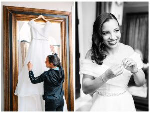 a beautiful bride and groom on their wedding day at Brakefield at Riverwalk Wedding Venue in Rock Hill, SC. 