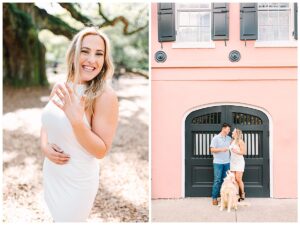 woman in white dress gets proposal of her dreams at the North Carolina Coast