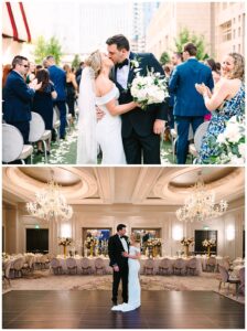 couple gets married in the city of Charlotte, NC at the a modern venue